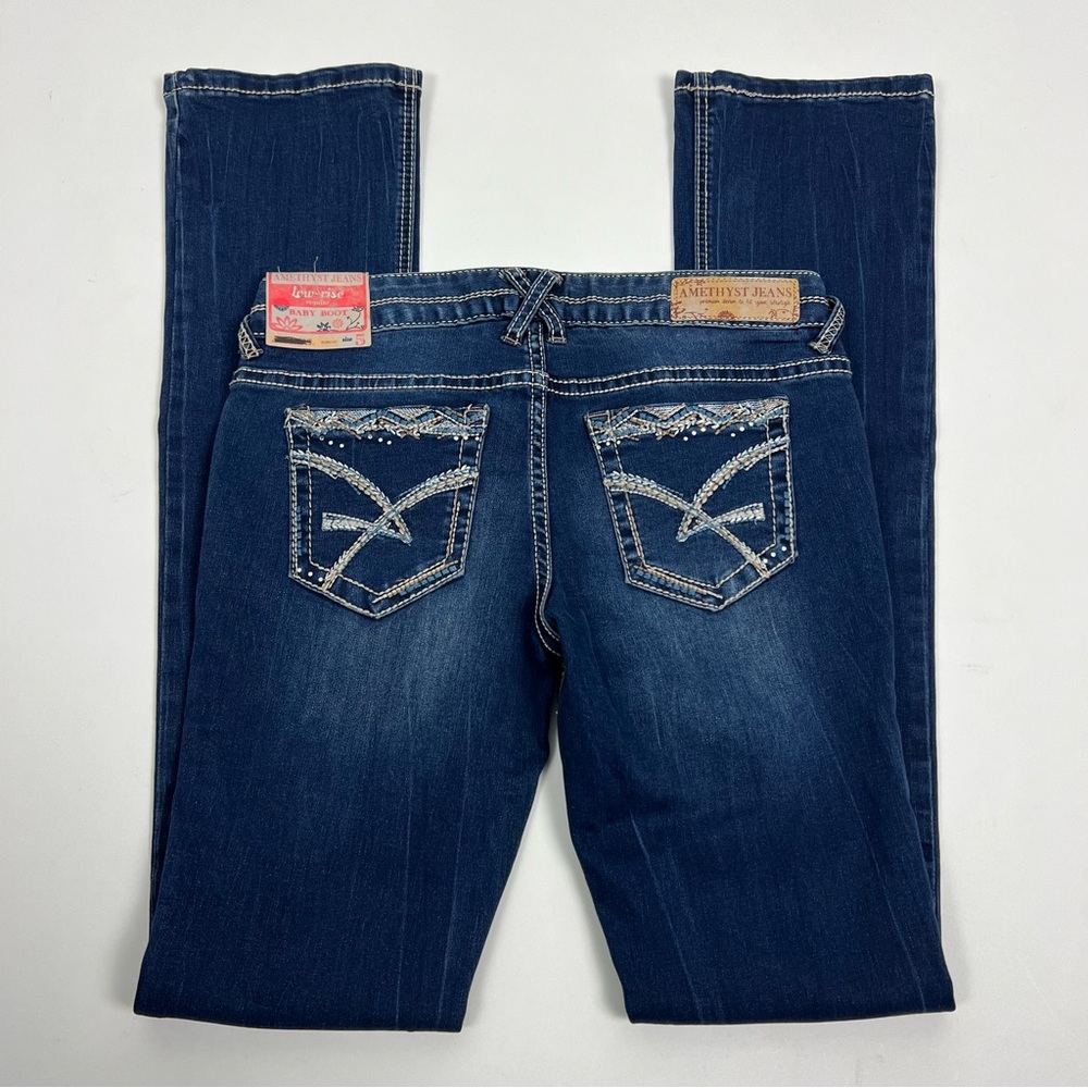 Amethyst Jeans NWT Baby Boot Cut Low Rise Dark Wash Size 5 - Picture 8 of 9